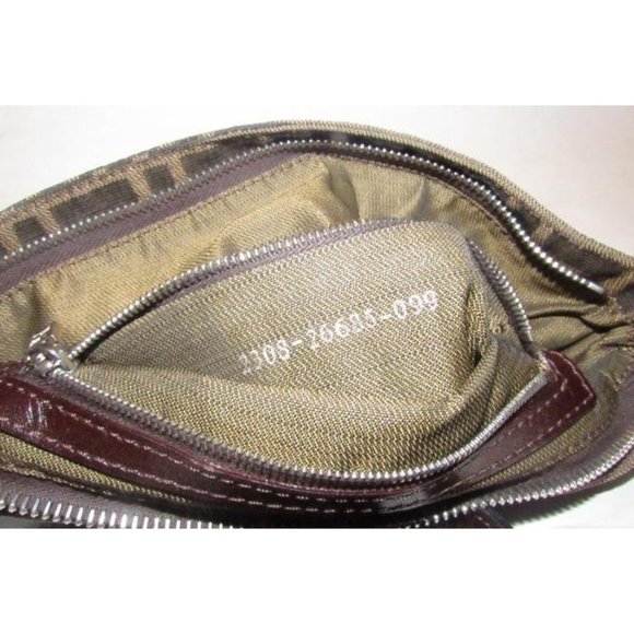 Fendi Baguette Style Shoulder Cross Body Zucco Print In Browns Canvas - Picture 8 of 12